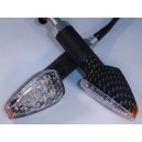 LED knipper licht Carbon look 4 cm arm, achter indicatie  (per paar)