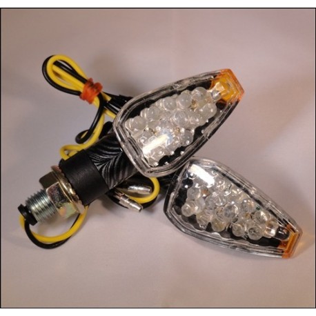 LED knipper licht Carbon look 2 cm arm pijl  (per paar)