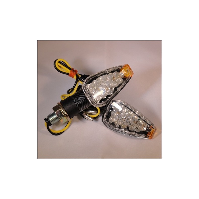 LED knipper licht Carbon look 2 cm arm pijl  (per paar)