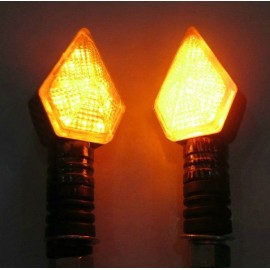 LED knipperlichten 35mm arm speer vorm﻿ carbon look (per paar)﻿