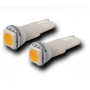 Witte Canbus T5 dashboard LED lampjes 3 SMD leds per lampje (per paar)