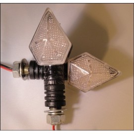 LED knipperlichten 35mm arm speer vorm﻿ carbon look (per paar)﻿